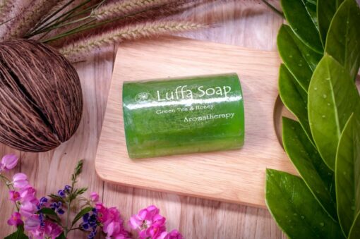 Green Tea and Honey Luffa Body Soap,Natural Herbal Soap